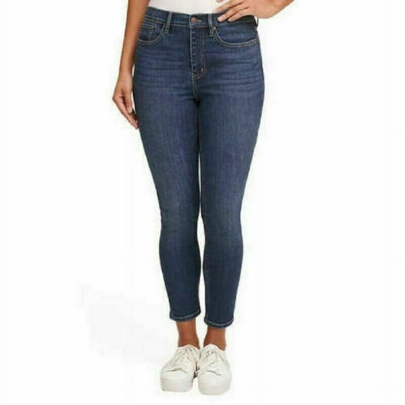 Calvin Klein Ladies’ High-Rise Ankle Stretch Skinny Jean Ocean-Blue Size : 2