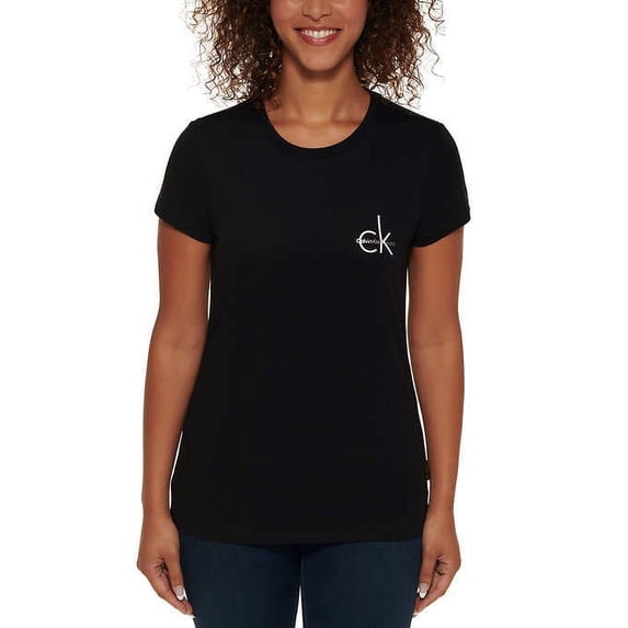 Calvin Klein Ladies' Logo Tee, Black Small