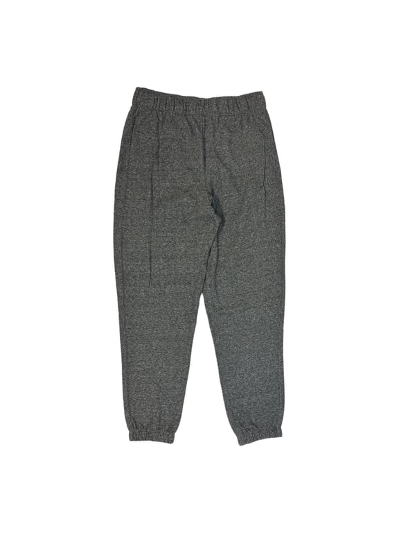 Ladies Plush Straight Leg Pull On Logo Jogger (Black Grey Heather, S)
