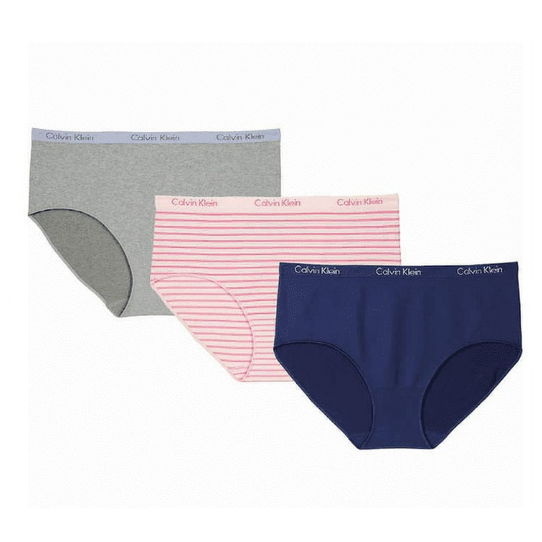 Calvin Klein Ladies' Supersoft, Modern Eclips Brief Gray/Pink/Blue- Pack of  3- Small Size