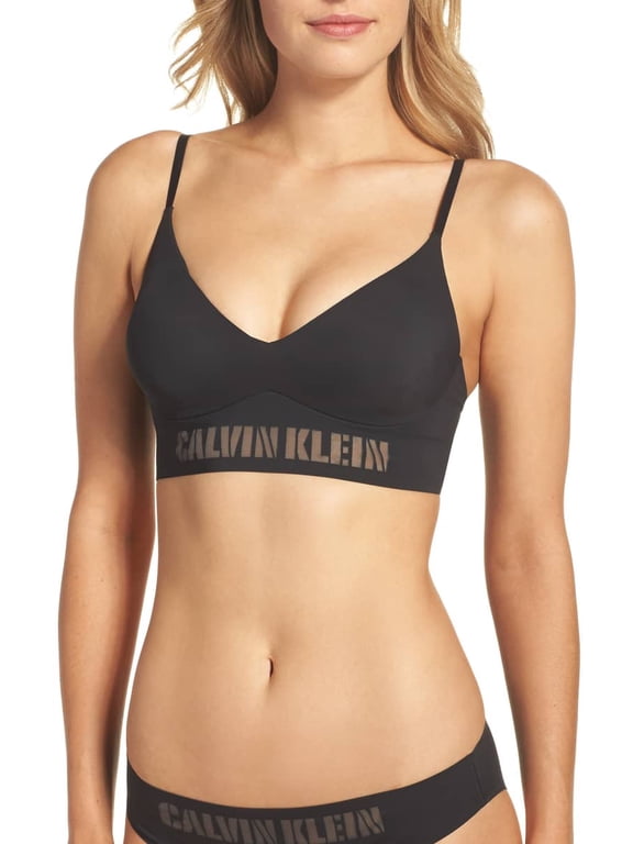 -Laser-Cut-Logo Triangle Bra -Regular--Black