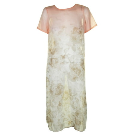 Calvin Klein Late Pink Short-Sleeve Multi Print Maxi Tunic XL