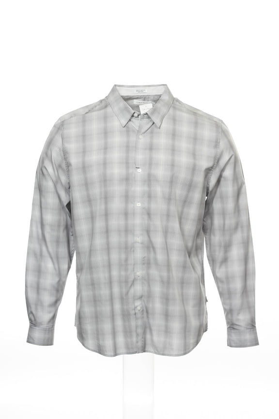 Light Gray Plaid Button Down Shirt Sport, Size 2XLarge