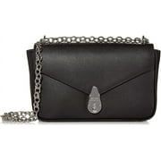 Calvin Klein Lock Leather Shoulder Bag, Black/Silver