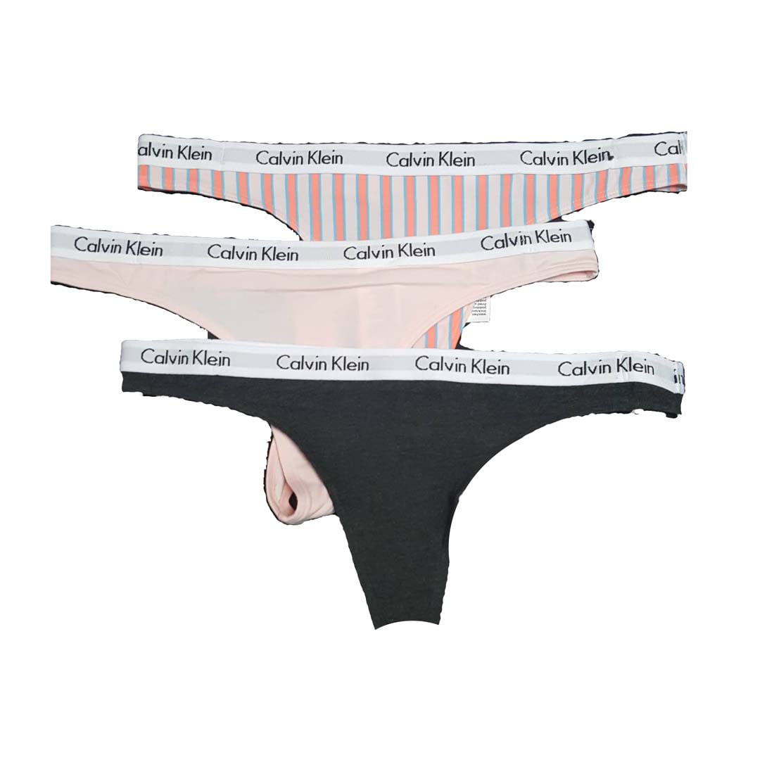 Calvin Klein Thongs Logo Assorted 816, Small of Pack 3