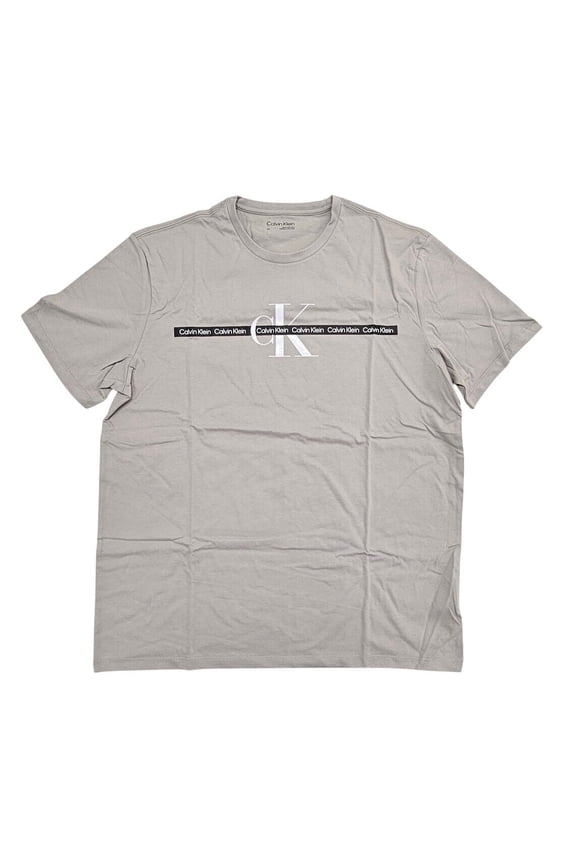 Logo Stripe Men's T-shirt - 40BC818 (Ash 060, L)
