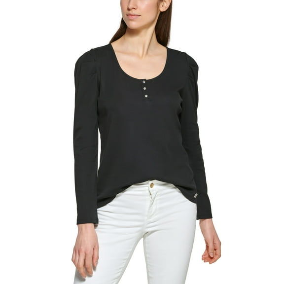 Calvin Klein Long Sleeve Puff Shoulder Tee Black XL