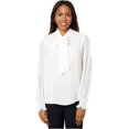 thumbnail image 1 of Calvin Klein Long Sleeve Tie Front Blouse Cream XL, 1 of 1