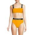 thumbnail image 1 of Calvin Klein MANGO Logo-Straps Bikini Bra Swim Top, US Large, 1 of 4