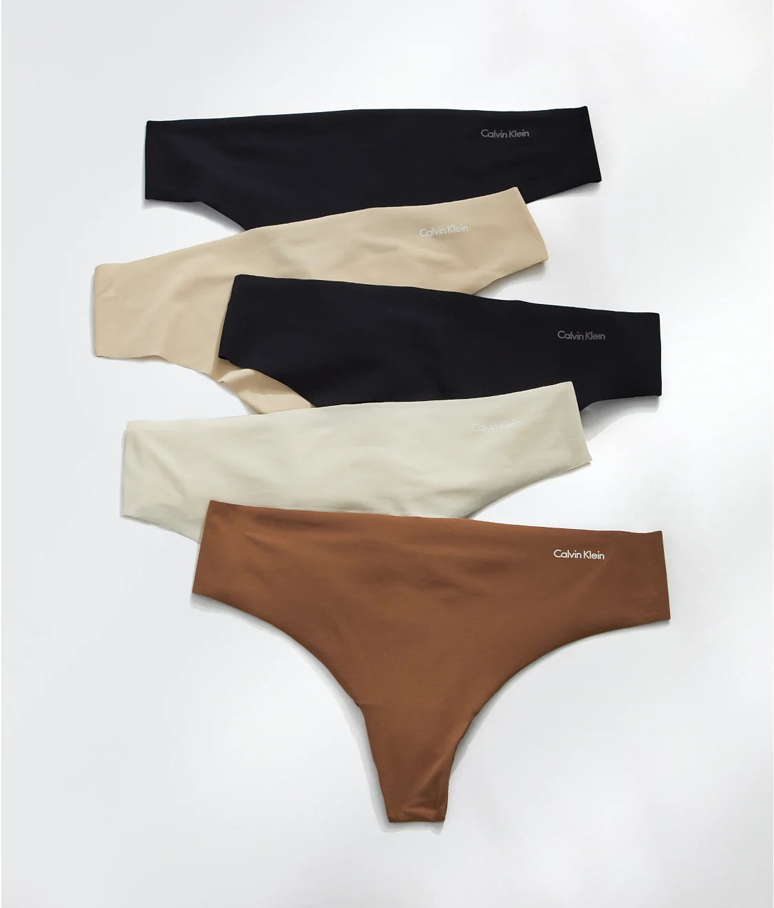 Calvin Klein MULTI Invisibles Seamless Thong Panties - 5 Pack, US Small