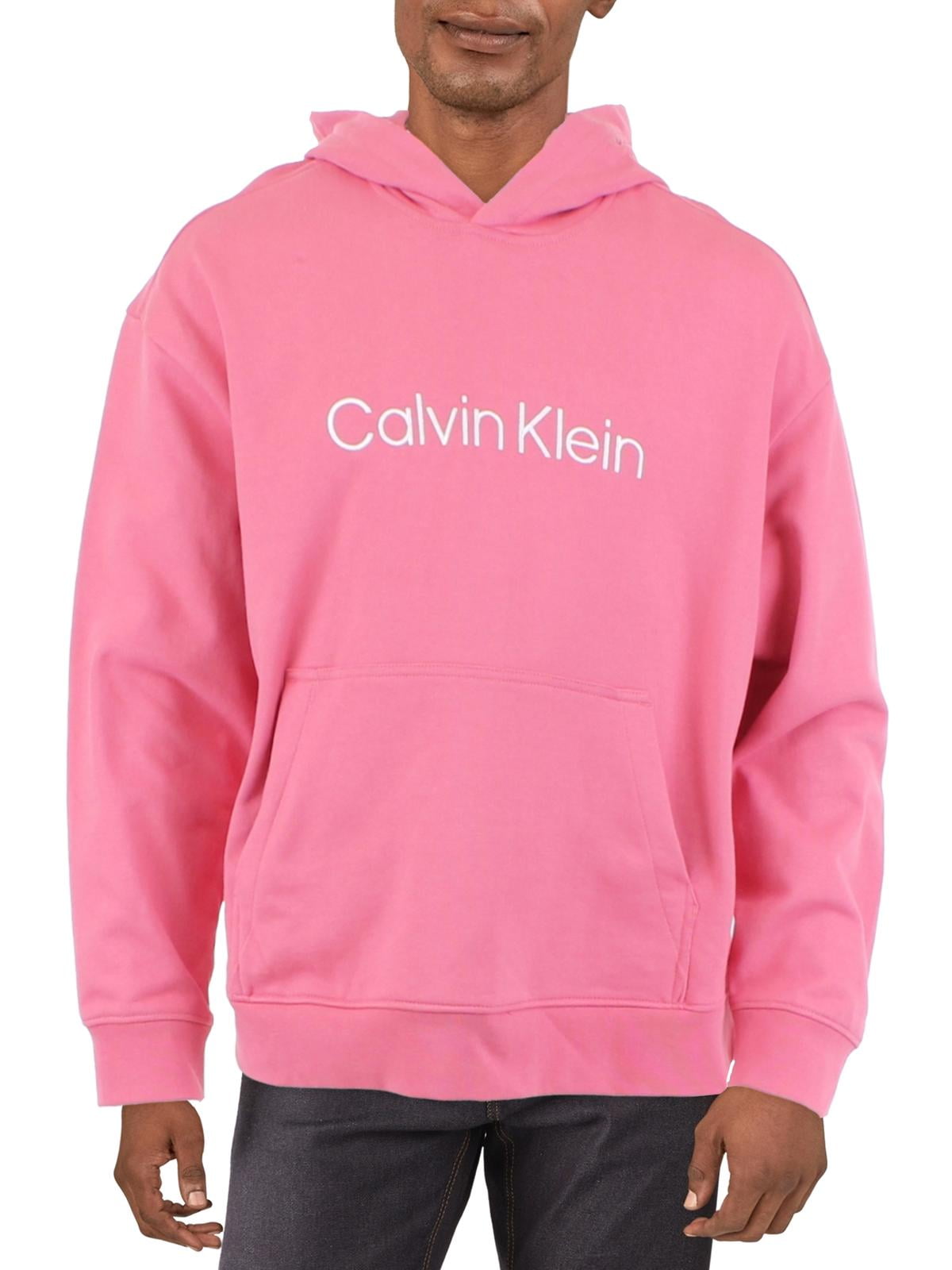 Calvin Klein Men\'s Relaxed Fit Logo French Terry Hoodie, Palace Blue, 2XL