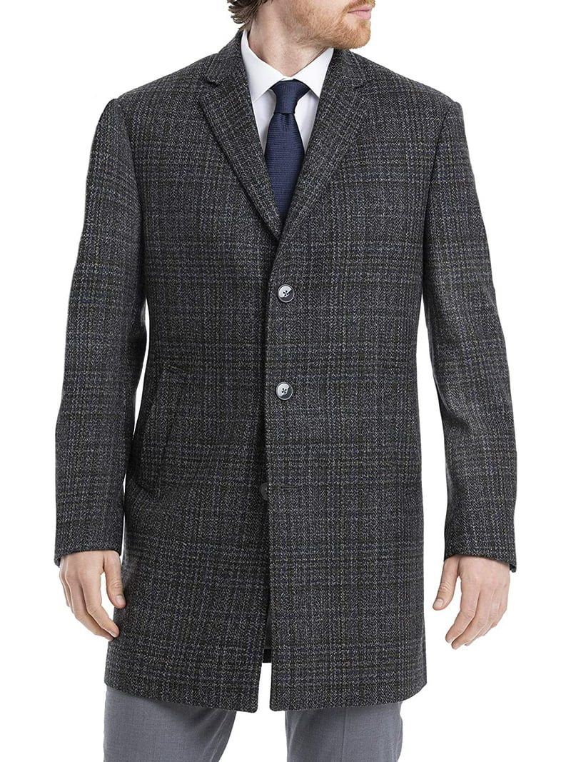 Calvin Klein Men’s Slim Fit Wool Blend Overcoat Jacket Coat