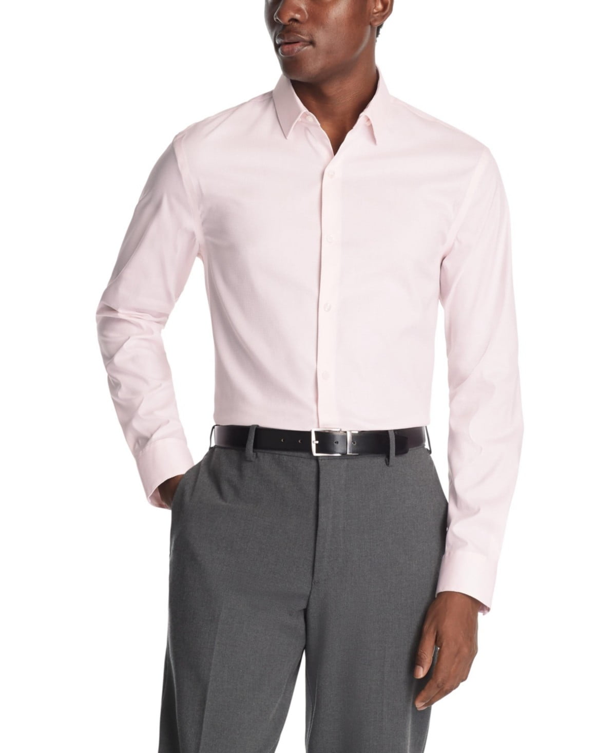 Calvin Klein Men Extra-Slim fit Dress Shirt XL 17-17.5 36-37 Pink Solid