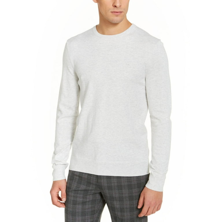 Calvin Klein Men Long Sleeve Liquid Touch Crew Neck Sweaters Pale Grey Heather Large Walmart