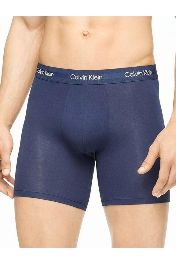 Men Modal Stretch Ultra Soft Modern Boxer Brief , Navy, Sz S