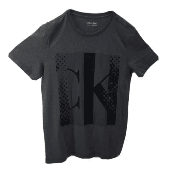 Calvin Klein Men Monogram Short-Sleeve Crew-Neck Cotton T-Shirt, Gray, M