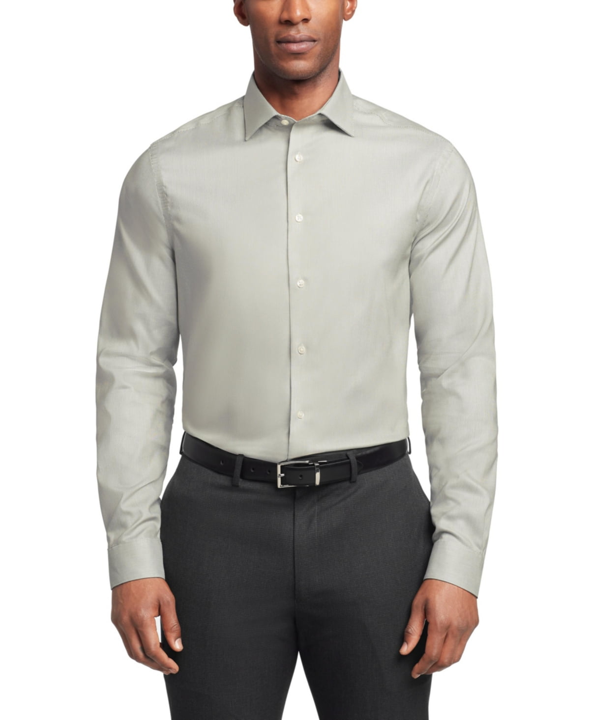 Calvin Klein Men Regular fit Button-Up Shirt XL 17 in 34-35 Green Solid
