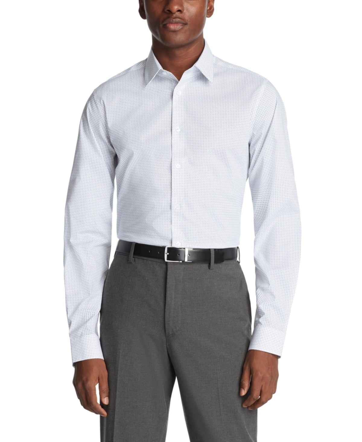 Calvin Klein Men Regular fit Dress Shirt Medium 15.5 in 34-35 Blue Geometric