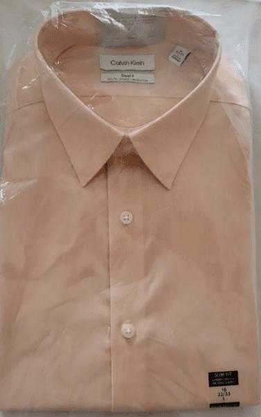 Calvin Klein Men Regular fit Dress Shirt Small 14.5 in 32-33 Orange Solid
