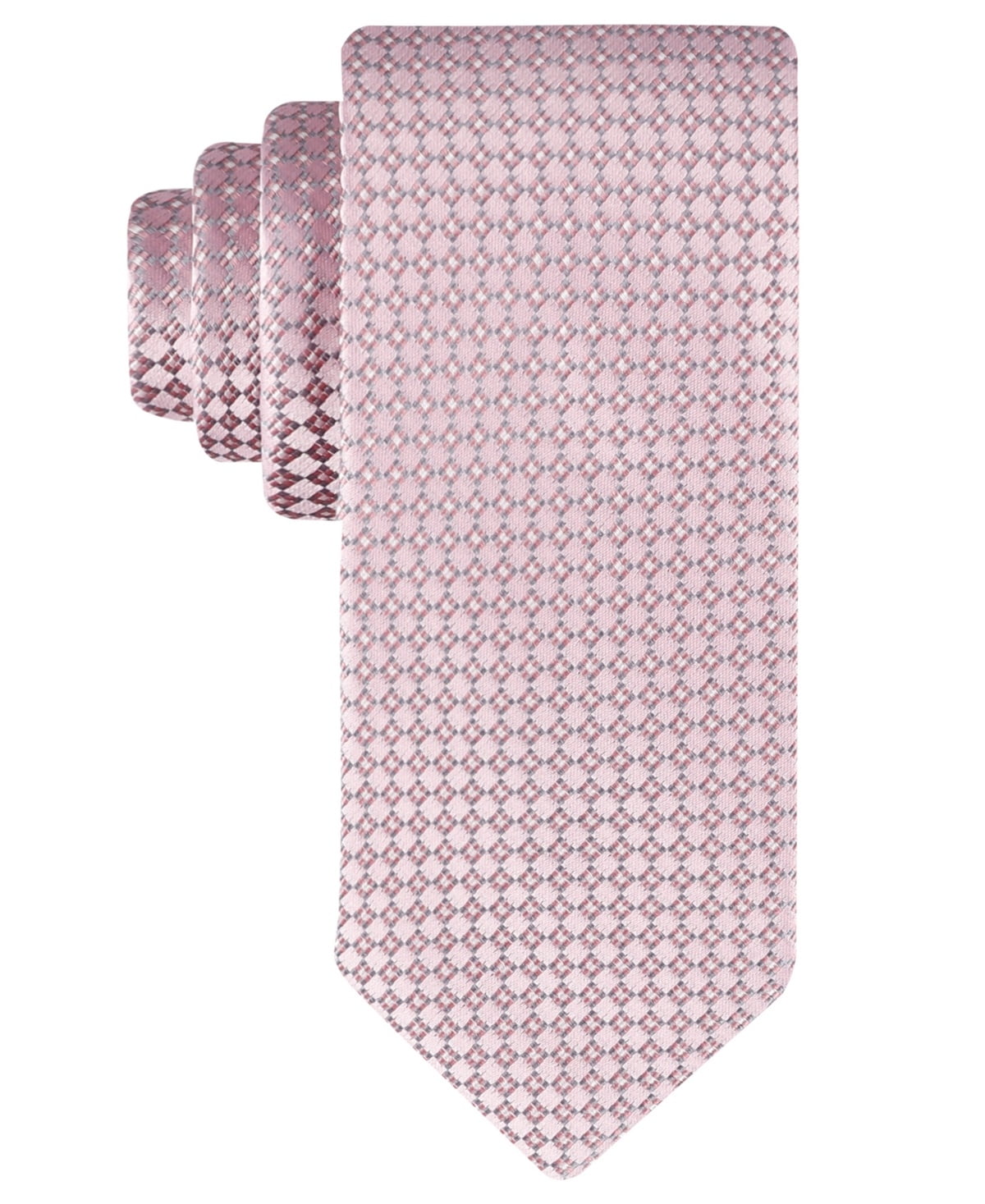 Calvin Klein Christy Designer Necktie Mens One Size Pink Medallion Silk UPS567