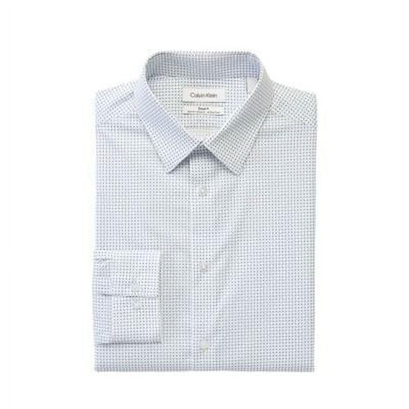 Calvin Klein Men Slim fit Dress Shirt XL 17.5 in 34-35 Blue Geometric