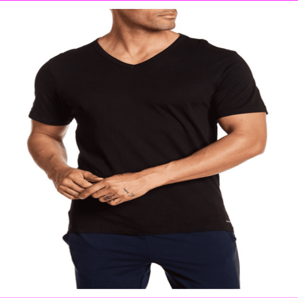 Calvin Klein Men Slim fit V Neck Short Sleeve T Shirt M Black Walmart