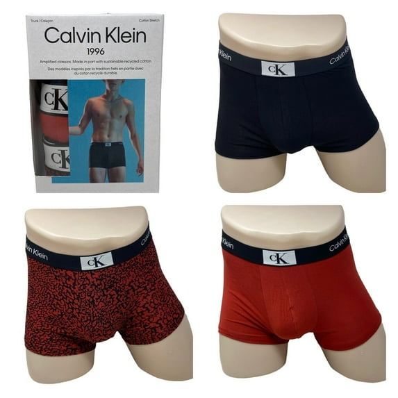 Calvin Klein Men's 1996 TRUNKS, Cotton Stretch, Multicolor, Medium