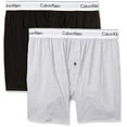 thumbnail image 1 of Calvin Klein Men's 2 Pack Logo Slim Fit Woven Boxers, Multicoloured, M, 1 of 2