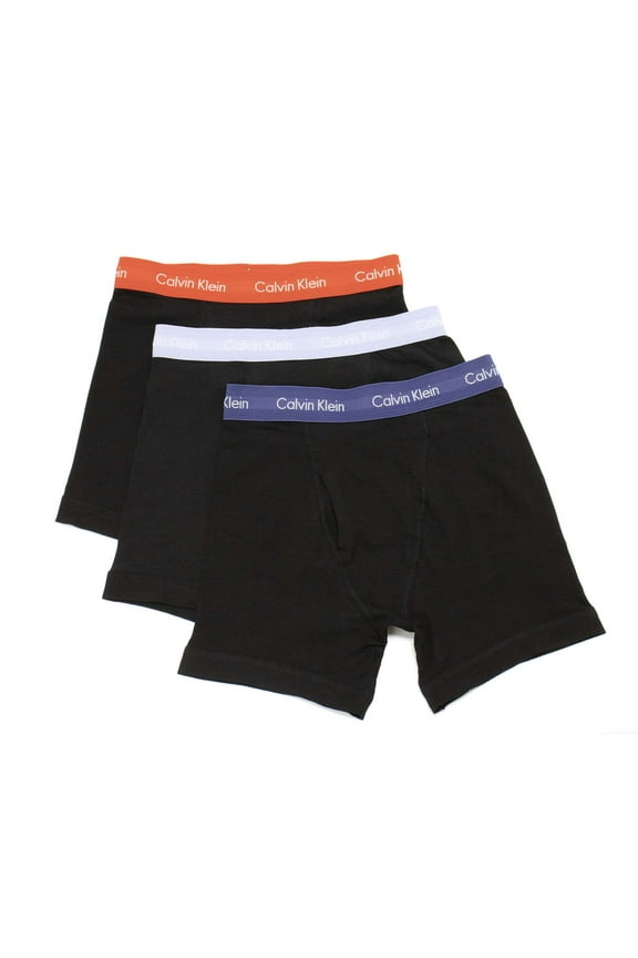 Men's 3 Pack Cotton Stretch Boxer Briefs, Black \ Red,L - US