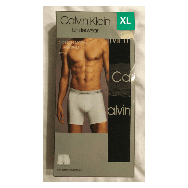 Calvin Klein Men's 3-Pack Cotton modal Boxer Brief Black / GrayXL