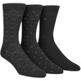 thumbnail image 1 of Calvin Klein Men's 3 Pack Fashion Geometric Socks, Black, Shoe Size 7-12, 1 of 4