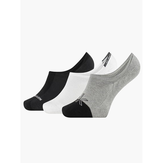 Calvin Klein Men's 3 Pair Sneaker liner Socks, Multicolor, 7-12