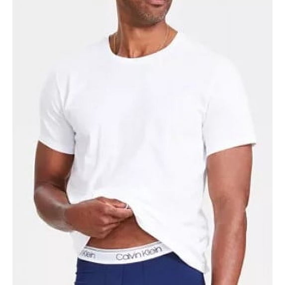 Calvin Klein Men's 5-Pack Crew Neck Cotton Tshirt, White, Medium