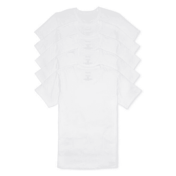 Calvin Klein Men's 5-Pack Crew Neck Cotton Tshirt, White, Small