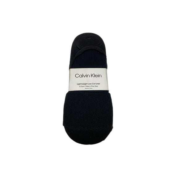 Calvin Klein Men's 6 Pair Lightweight Low Cut Liner Socks, Black, 7-12