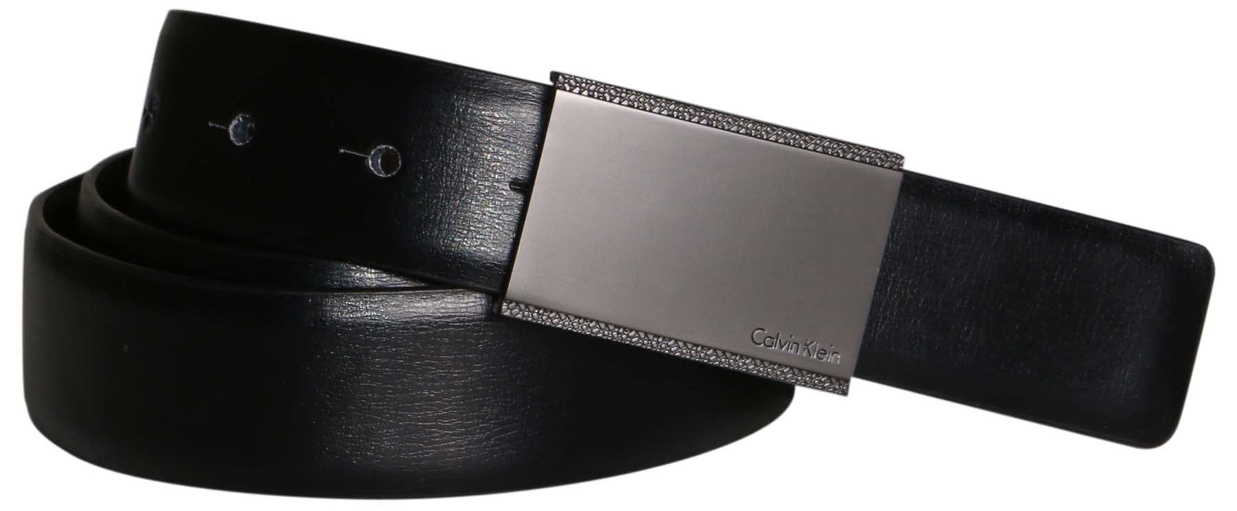 Calvin Klein Men\'s 7539196 Genuine Leather 30mm Twist Reversible Belt Black  Bn 36