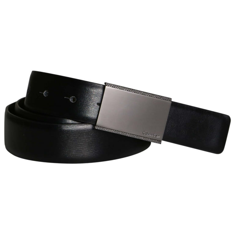 Calvin Klein Men's Reversible Leather Belt-Bordered-Black/Brown Genuine-36
