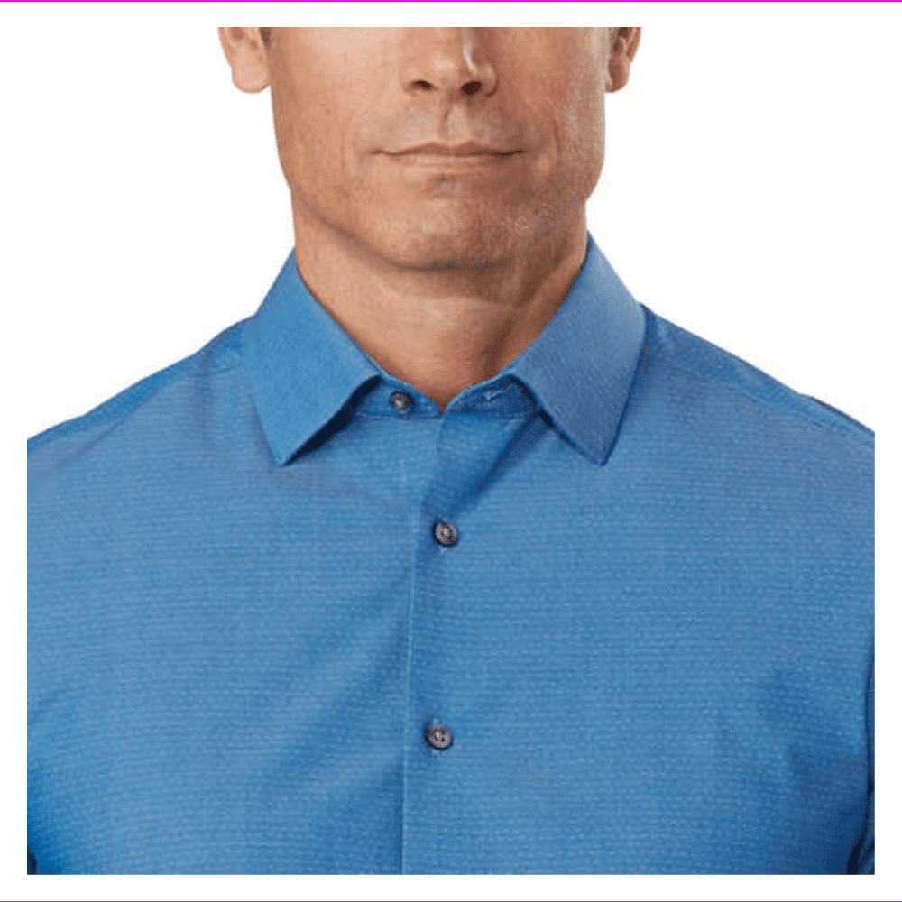 Calvin Klein Men's Adjustable Button Cuffs Full Button Placket 4 Way Shirt  16-16.5 x 34/35/Blue - Walmart Business Supplies