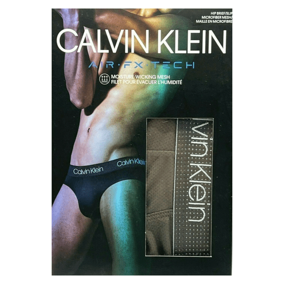Calvin Klein Men's Air FX Tech Micro Hip Brief, Brown, XL