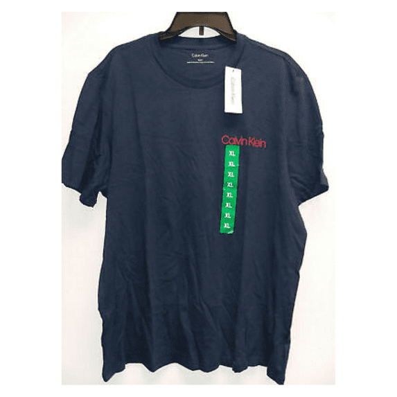 Calvin Klein Men's, Basic Tee with Red Logo, Navy, L