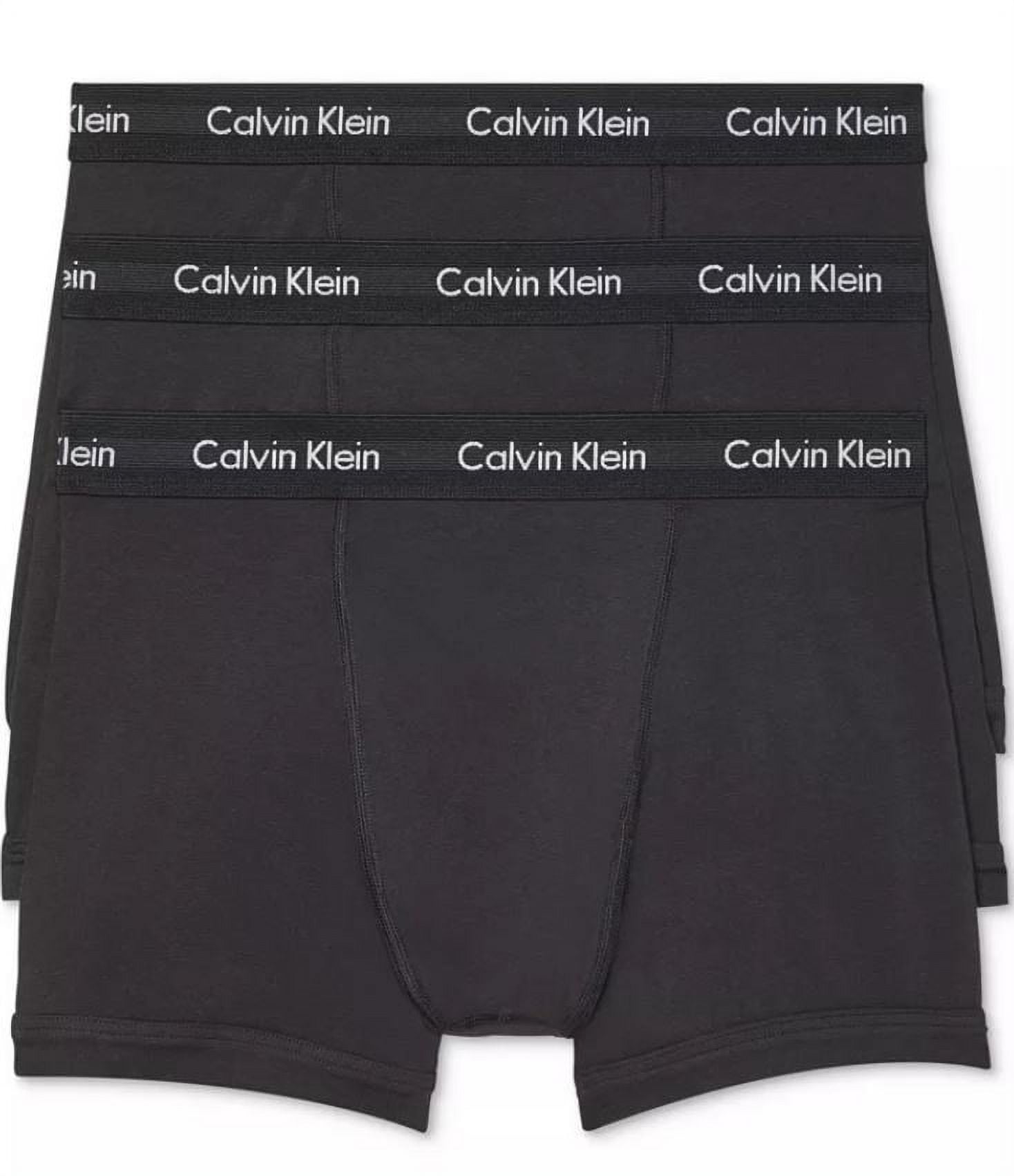 Calvin Klein Men's Black 3-Pack Cotton Stretch Boxer Briefs, Large