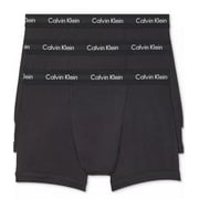 Calvin Klein Mens Black 3-Pack Cotton Stretch Boxer Briefs, Large
