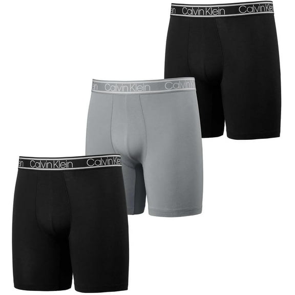 Calvin Klein Men's Boxer Brief, 3 Pack (Black/Black/Gray, X-Large)