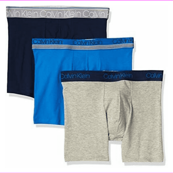 Calvin Klein 3 Pack Men's Size Underwear Classic Fit Boxer Briefs Blue Gray