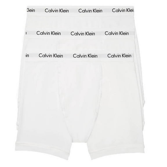 Calvin Klein Men's Boxers 3 Pack Cotton Tagless Stretch Boxer Brief NB2616, White, L
