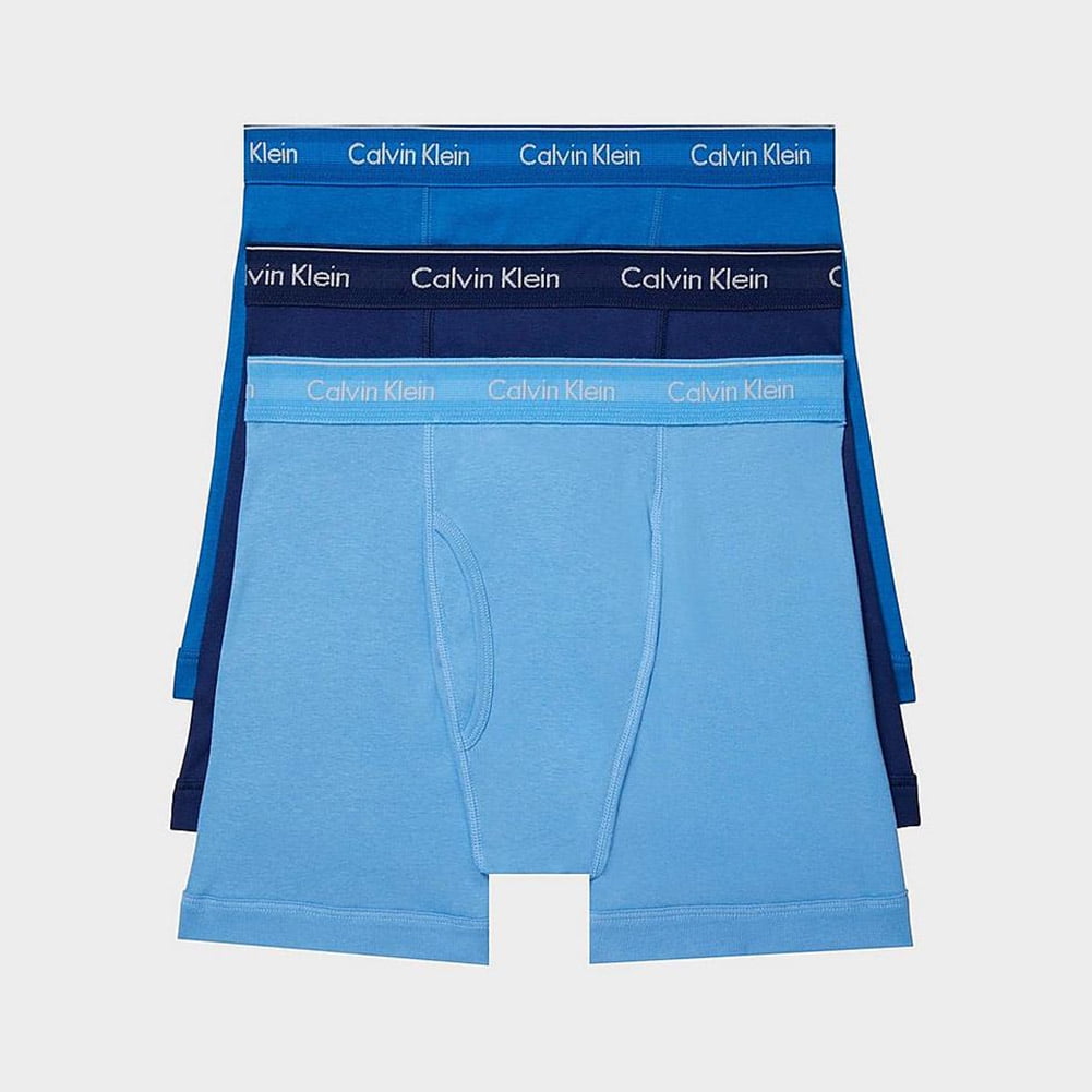 Calvin Klein Men's Boxers 3 Pack Underwear Cotton Classic Boxer Brief  NB4003, Blue, M 