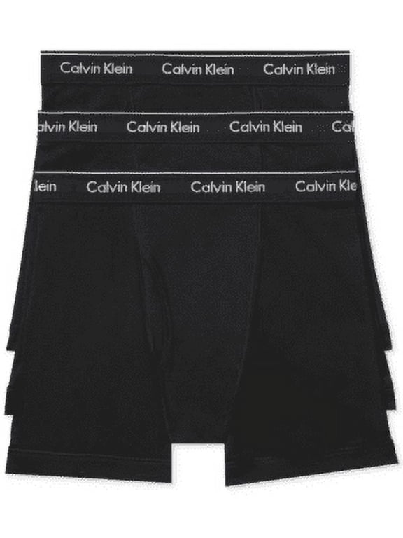 Men's Breathable Cotton Boxer Brief, Black (3 Pack)