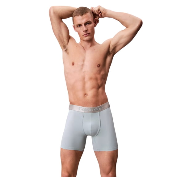 Calvin Klein Men's Brushed Microfiber Stretch Boxer Briefs Gentle Aqua Medium