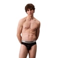 thumbnail image 1 of Calvin Klein Men's Brushed Microfiber Stretch Hip Briefs Triple Logo Stripe Platinum Rust X-Large, 1 of 6