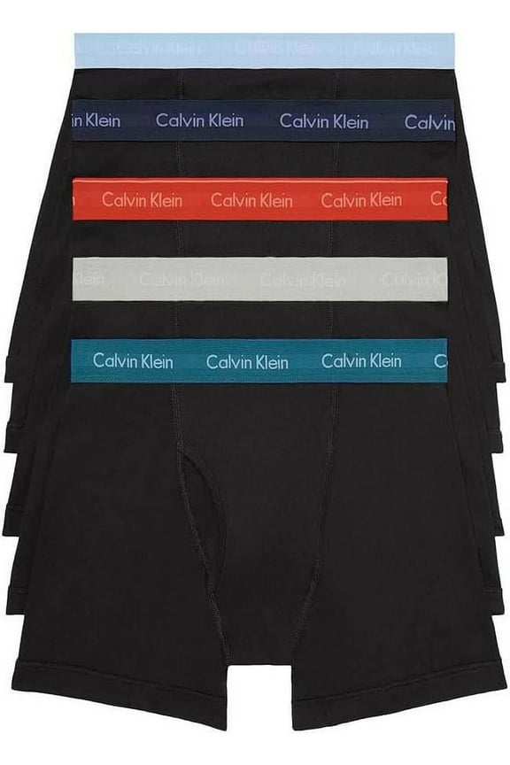 Men's Classic Fit 100% Cotton 5-Pack Boxer Brief,Black, Size small